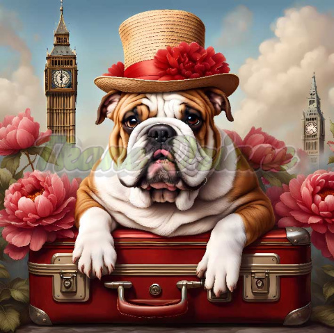 PANEL DRUKOWANY PSY W PODRÓŻY- BULLDOG ANGIELSKI NR 4 PANEL DRUKOWANY PSY W PODRÓŻY- BULLDOG ANGIELSKI NR 4