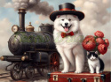 PANEL DRUKOWANY PSY W PODRÓŻY-SAMOYED NR 7 PANEL DRUKOWANY PSY W PODRÓŻY-SAMOYED NR 7