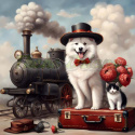 PANEL DRUKOWANY PSY W PODRÓŻY-SAMOYED NR 7 PANEL DRUKOWANY PSY W PODRÓŻY-SAMOYED NR 7