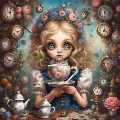 PANEL DRUKOWANY ALICJA W KRAINIE CZARÓW-ALICJA Z FILIŻANKĄ