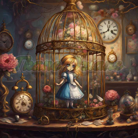 PANEL DRUKOWANY ALICJA W KRAINIE CZARÓW-ALICJA W KLATCE