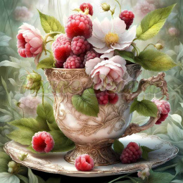 PANEL DRUKOWANY FILIŻANKI Z KWIATAMI NR 1