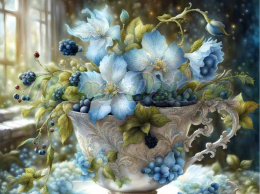 PANEL DRUKOWANY FILIŻANKI Z KWIATAMI NR 2