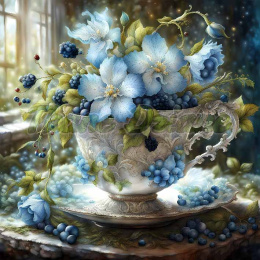 PANEL DRUKOWANY FILIŻANKI Z KWIATAMI NR 2