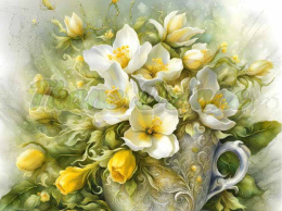 PANEL DRUKOWANY FILIŻANKI Z KWIATAMI NR 3