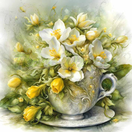 PANEL DRUKOWANY FILIŻANKI Z KWIATAMI NR 3