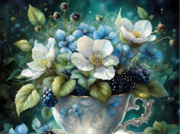 PANEL DRUKOWANY FILIŻANKI Z KWIATAMI NR 5