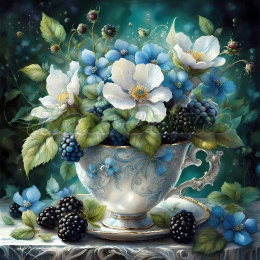 PANEL DRUKOWANY FILIŻANKI Z KWIATAMI NR 5