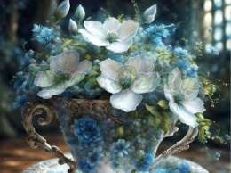 PANEL DRUKOWANY FILIŻANKI Z KWIATAMI NR 6