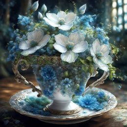 PANEL DRUKOWANY FILIŻANKI Z KWIATAMI NR 6