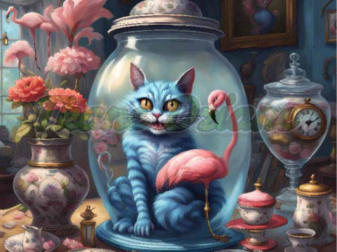 PANEL DRUKOWANY ALICJA W KRAINIE CZARÓW-KOT W SŁOIKU