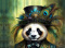 PANEL DRUKOWANY PANDA W KAPELUSZU I GARNITURZE NR 1