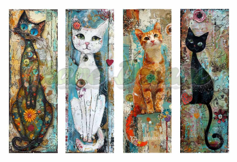 PANEL DRUKOWANY ZAKŁADKI DO KSIĄŻEK -KOTY NR 1