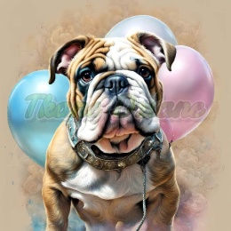 PANEL DRUKOWANY BULLDOG ANGIELSKI Z BALONAMI NR 15