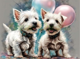 PANEL DRUKOWANY WESTIE Z BALONAMI NR 18