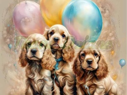 PANEL DRUKOWANY COCKER SPANIEL Z BALONAMI NR 4