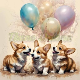 PANEL DRUKOWANY CORGI Z BALONAMI NR 5