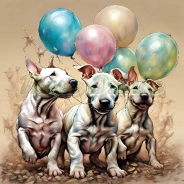 PANEL DRUKOWANY BULLTERRIER Z BALONAMI NR 2