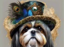PANEL DRUKOWANY SHIH TZU W KAPELUSZU I GARNITURZE NR 5 PANEL DRUKOWANY SHIH TZU W KAPELUSZU I GARNITURZE NR 5