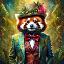 PANEL DRUKOWANY RED PANDA W KAPELUSZU I GARNITURZE NR 34 PANEL DRUKOWANY RED PANDA W KAPELUSZU I GARNITURZE NR 34