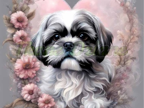 PANEL DRUKOWANY SHIH TZU Z BALONAMI NR 12