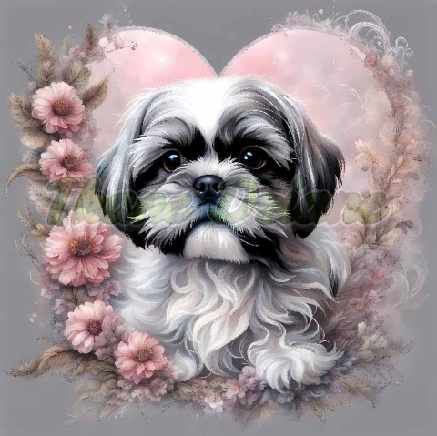 PANEL DRUKOWANY SHIH TZU Z BALONAMI NR 12