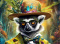 PANEL DRUKOWANY LEMUR W KAPELUSZU I GARNITURZE NR 39