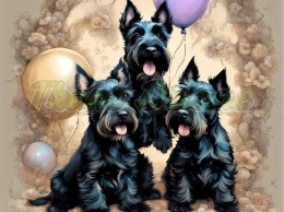 PANEL DRUKOWANY TERRIER SZKOCKI Z BALONAMI NR 13
