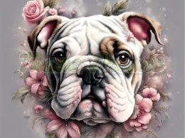 PANEL DRUKOWANY BULLDOG ANGIELSKI Z BALONAMI NR 17