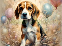 PANEL DRUKOWANY BEAGLE Z BALONAMI NR 20