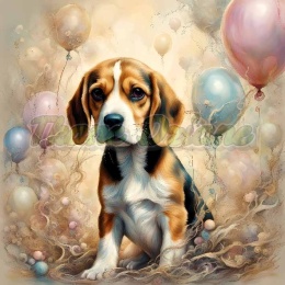 PANEL DRUKOWANY BEAGLE Z BALONAMI NR 20