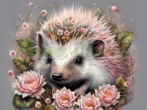 PANEL DRUKOWANY JEŻ W KWIATOWYM SERCU NR 20