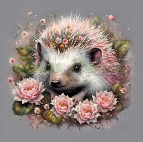 PANEL DRUKOWANY JEŻ W KWIATOWYM SERCU NR 20