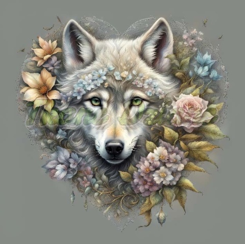 PANEL DRUKOWANY WILK W KWIATOWYM SERCU NR 18