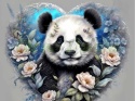 PANEL DRUKOWANY PANDA W KWIATOWYM SERCU NR 11