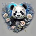 PANEL DRUKOWANY PANDA W KWIATOWYM SERCU NR 11