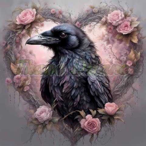 PANEL DRUKOWANY KRUK W KWIATOWYM SERCU NR 10