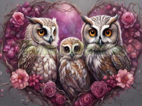 PANEL DRUKOWANY POZIOMY NA PODUSZKI TRZY SOWY