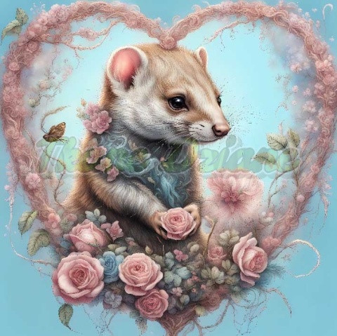 PANEL DRUKOWANY ŁASICA W KWIATOWYM SERCU NR 16