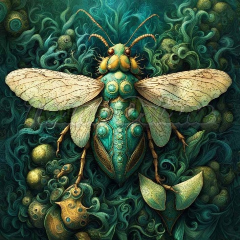 PANEL DRUKOWANY ZIELONE CHRZĄSZCZE NR 2