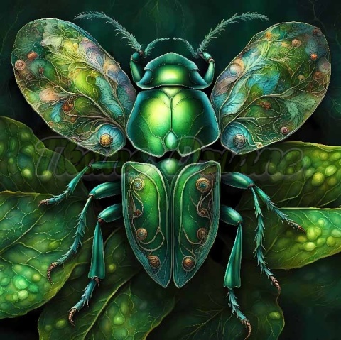 PANEL DRUKOWANY ZIELONE CHRZĄSZCZE NR 6