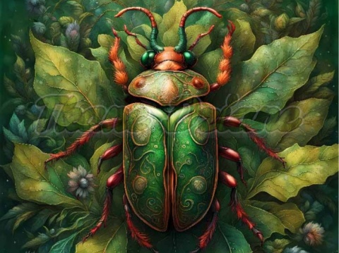 PANEL DRUKOWANY ZIELONE CHRZĄSZCZE NR 7