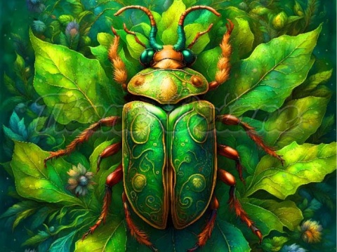 PANEL DRUKOWANY ZIELONE CHRZĄSZCZE NR 8