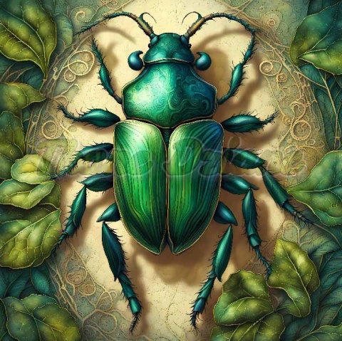 PANEL DRUKOWANY ZIELONE CHRZĄSZCZE NR 10