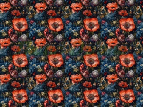 TKANINA DRUKOWANA KWIATY NR 16