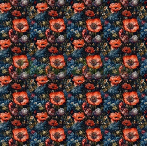 TKANINA DRUKOWANA KWIATY NR 16