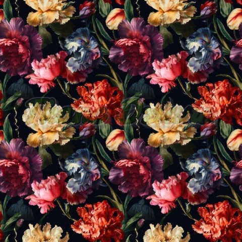 TKANINA DRUKOWANA KWIATY NR 12