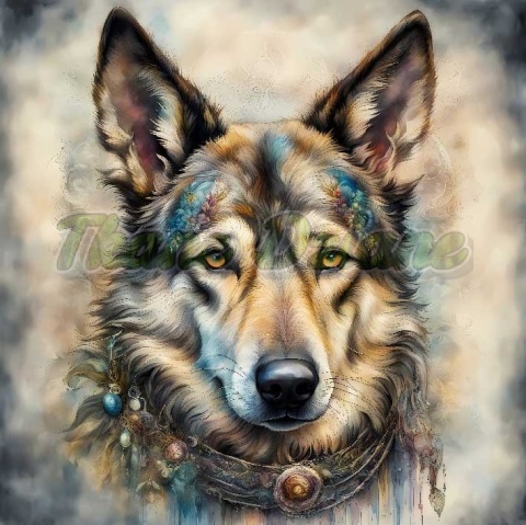 PANEL DRUKOWANY AKWARELOWE PSY -WILCZAK CZECHOSŁOWACKI NR 30