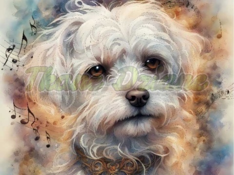 PANEL DRUKOWANY AKWARELOWE PSY -MALTAŃCZYK NR 24