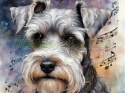 PANEL DRUKOWANY AKWARELOWE PSY -SCHNAUZER MINI NR 25